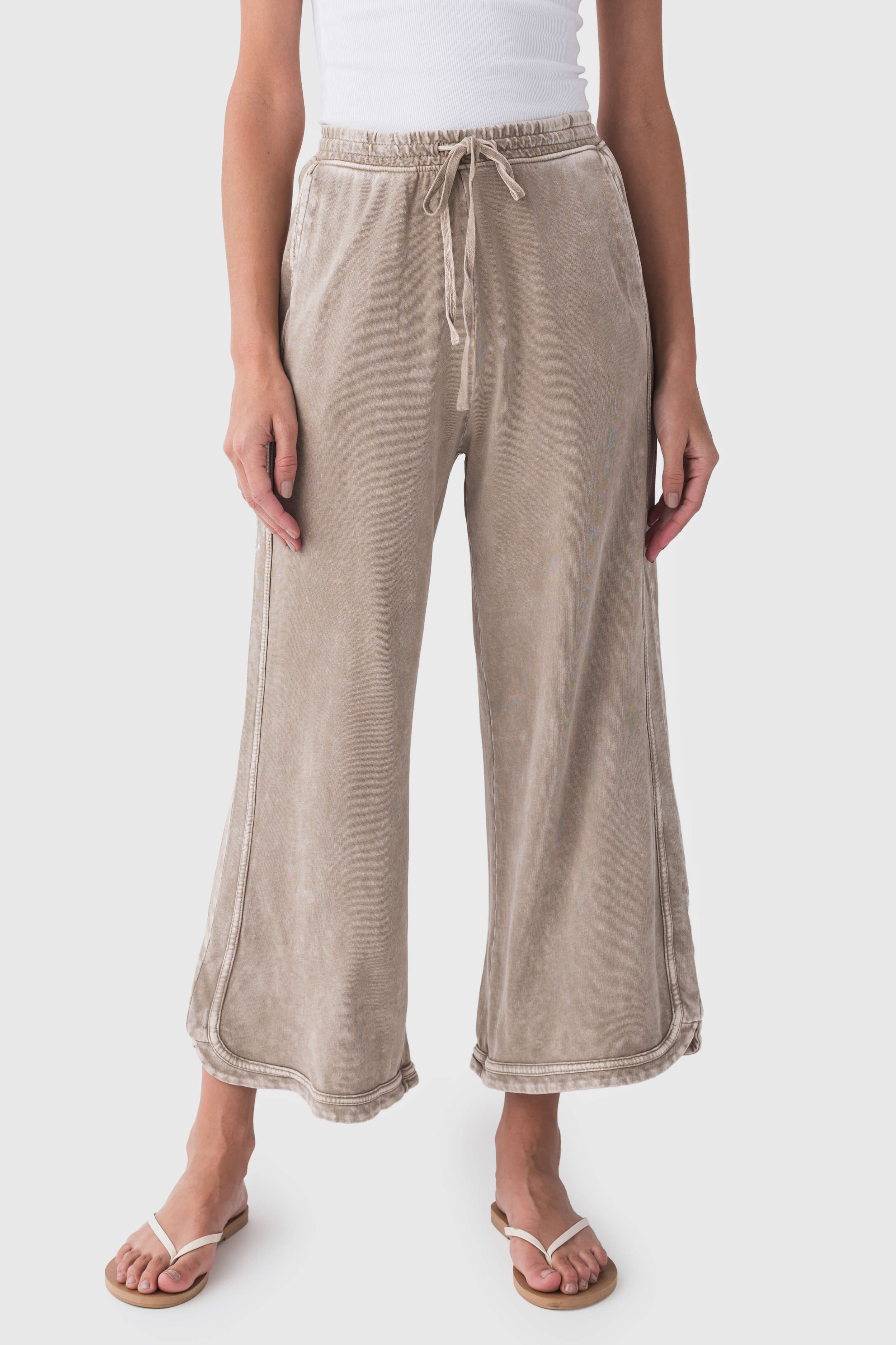 Easel Mineral Washed Terry Knit Pants