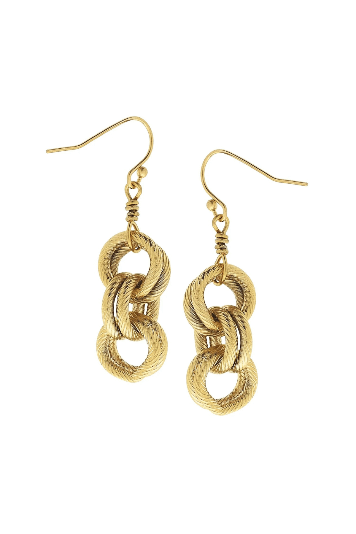 Susan Shaw Gold Double Link Earrings