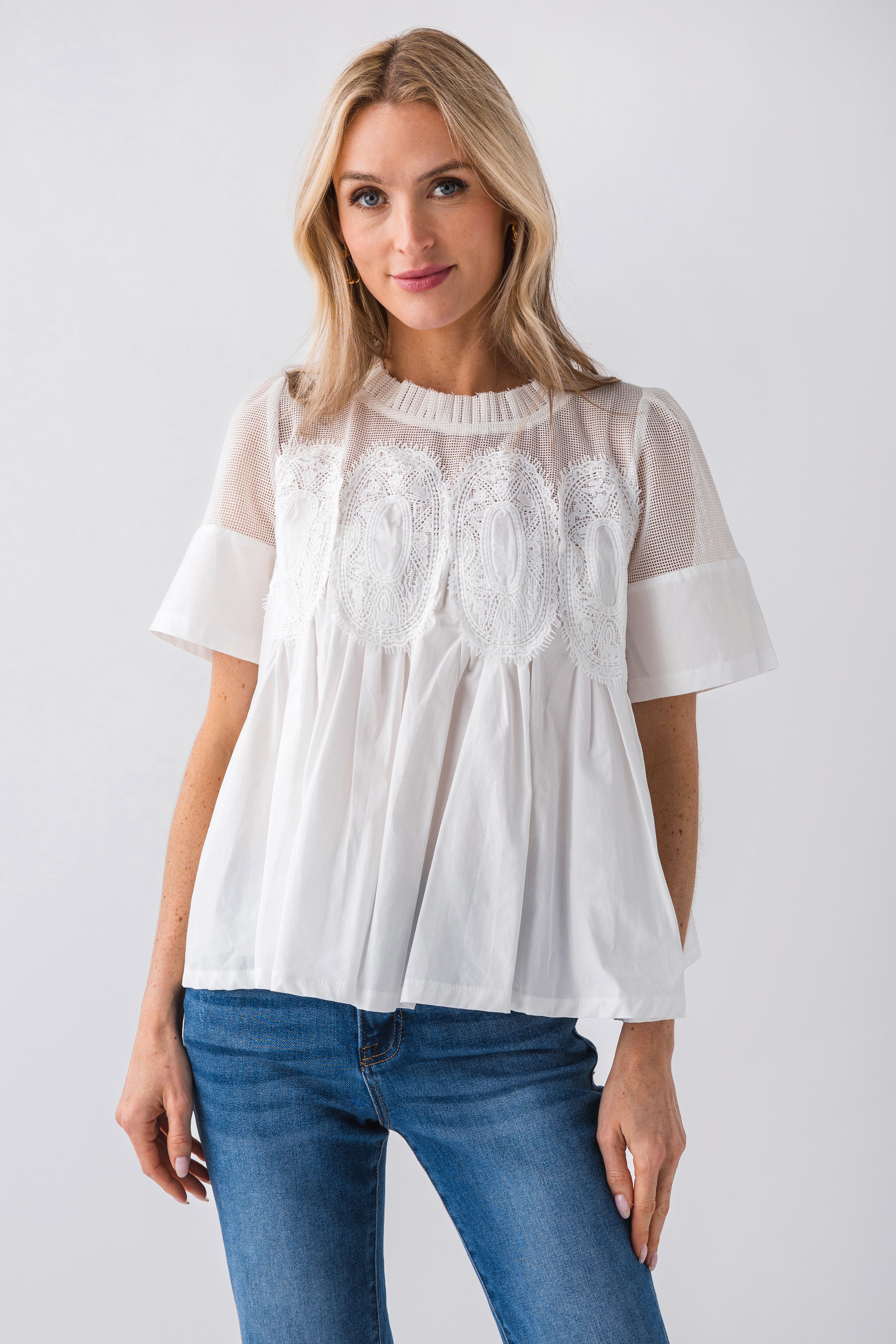 Fate Mesh Combined Top with applique