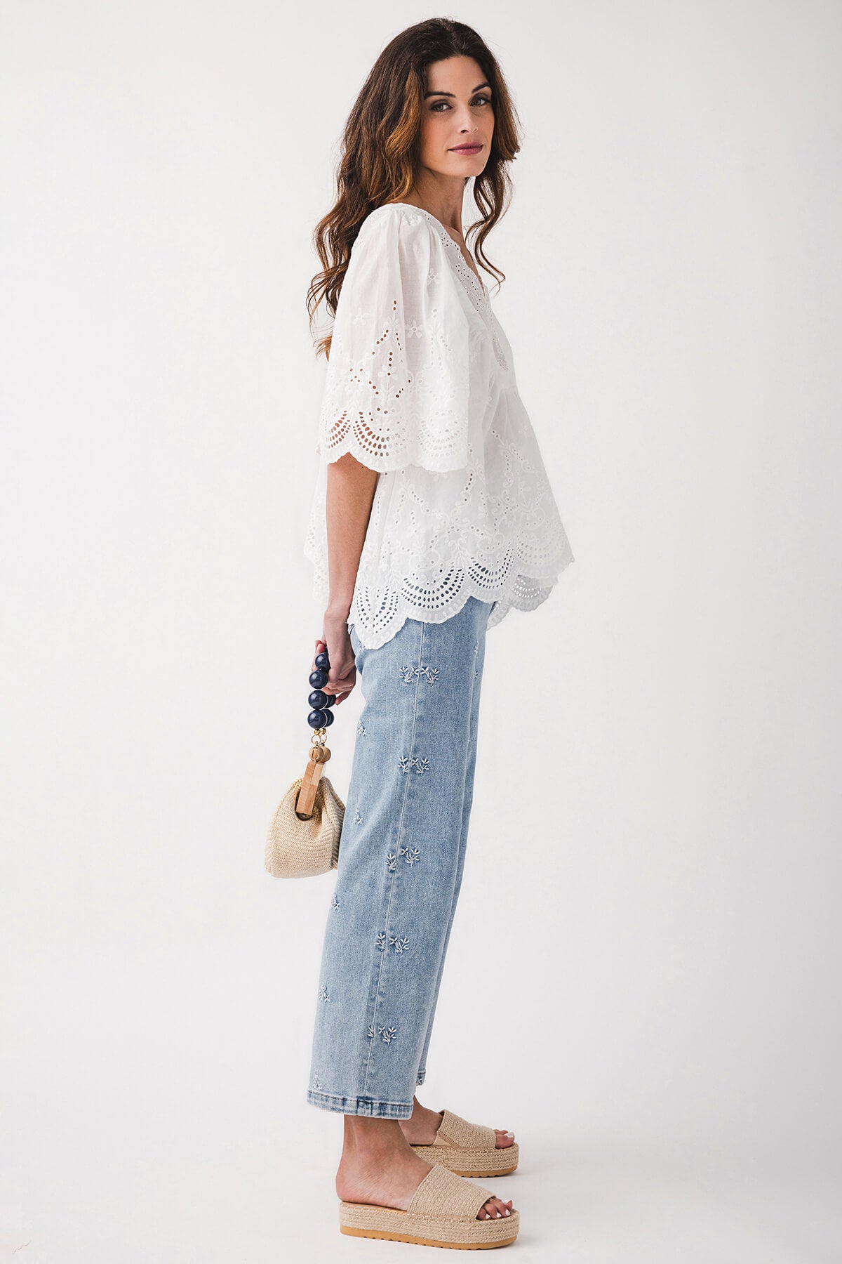 Fate Short Sleeve Eyelet Top