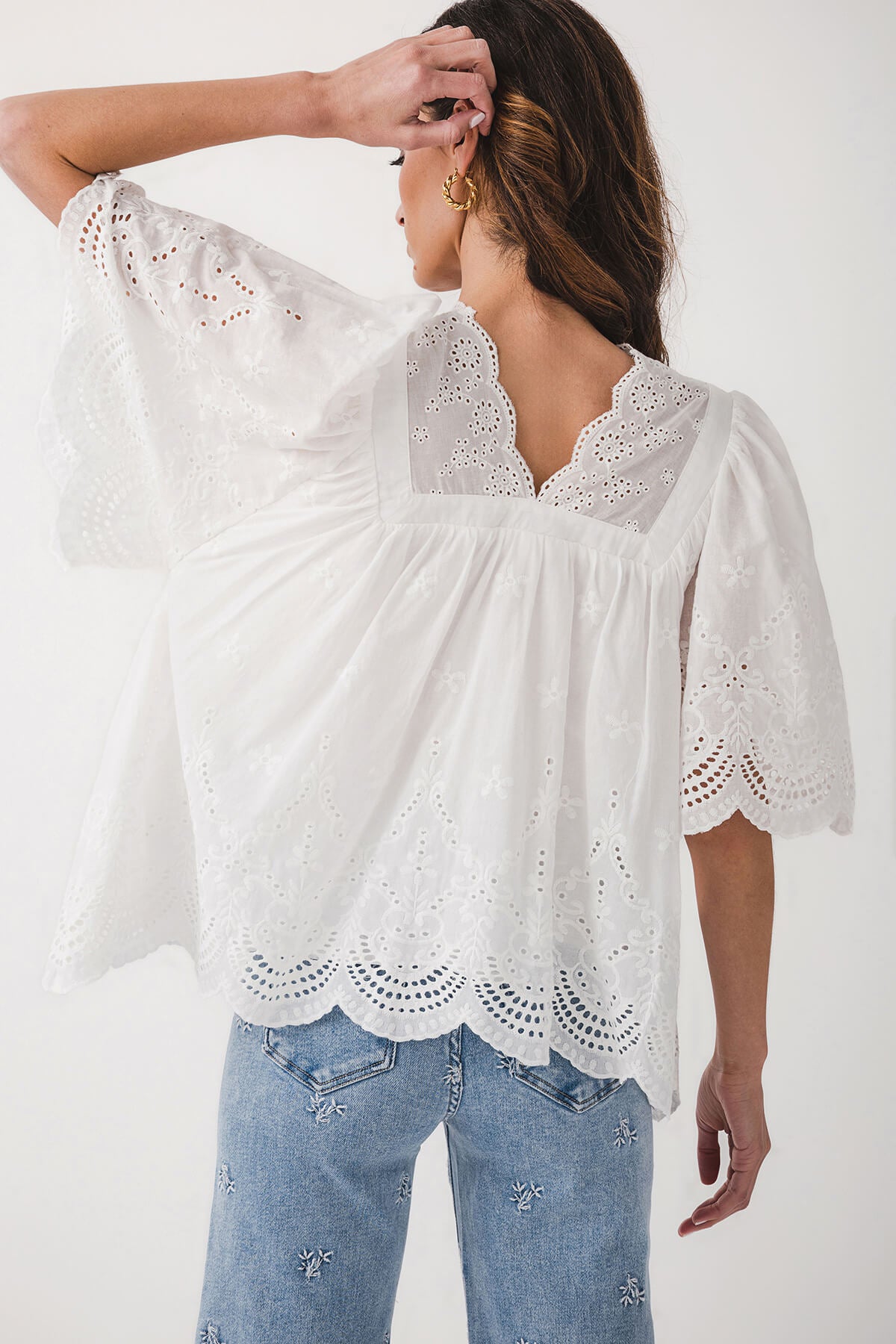 Fate Short Sleeve Eyelet Top