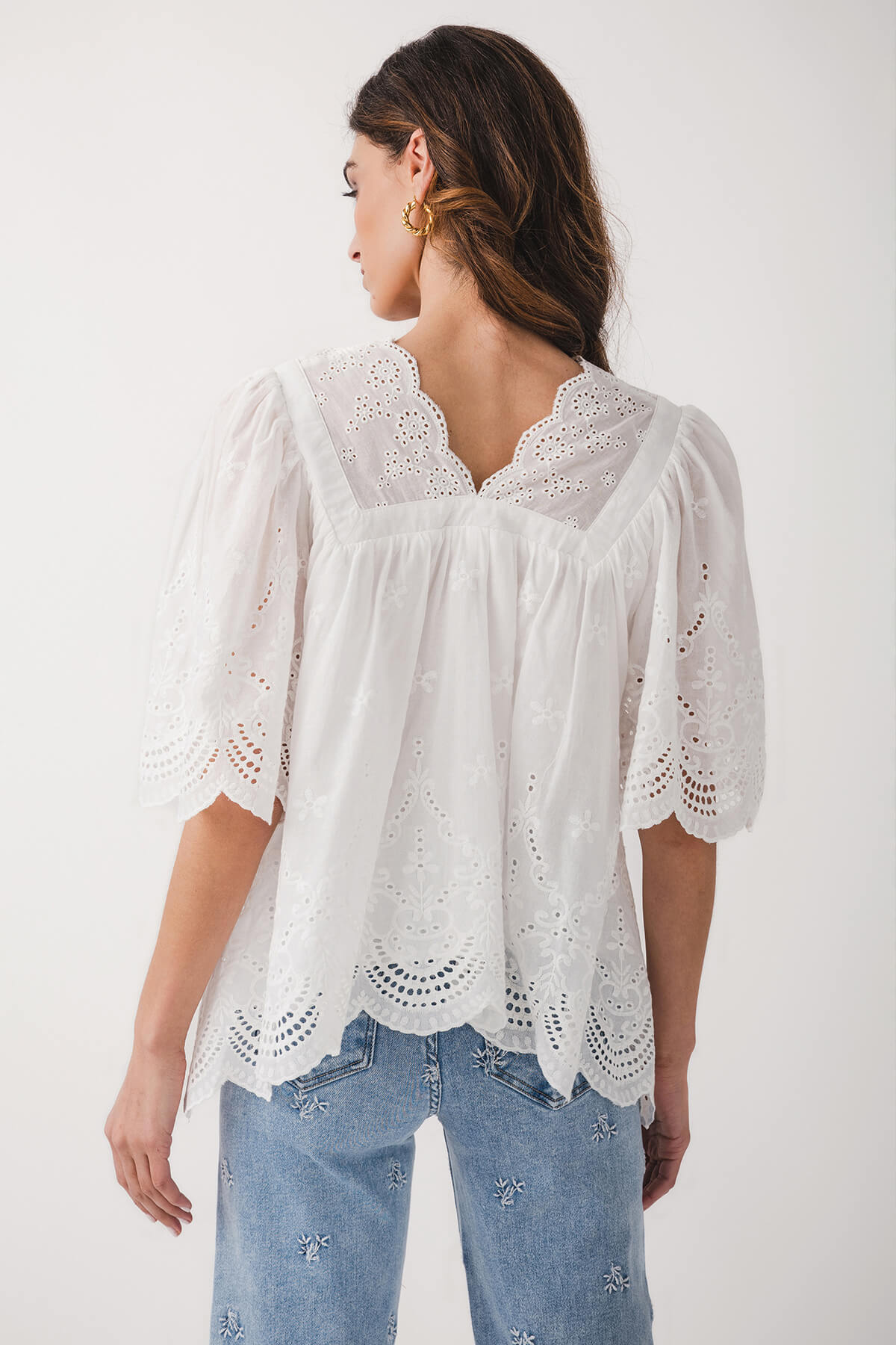 Fate Short Sleeve Eyelet Top