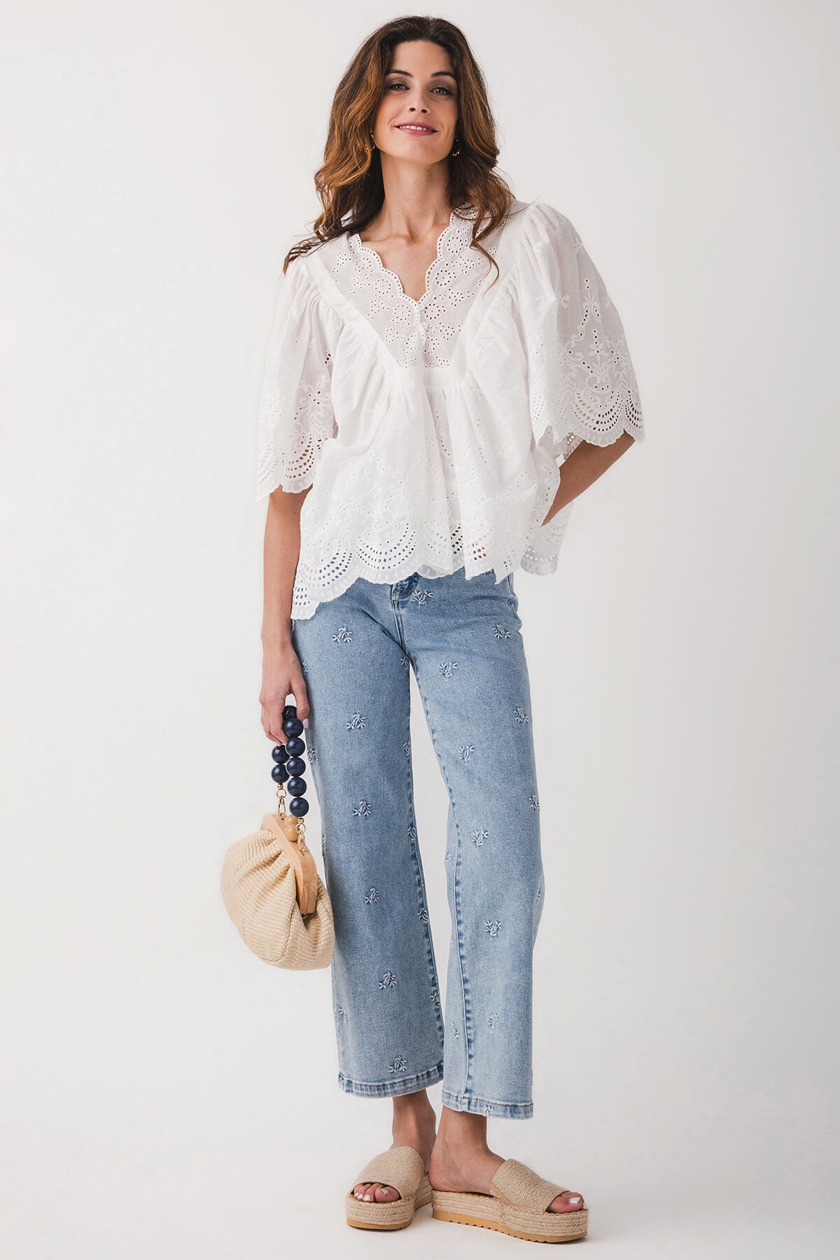 Fate Short Sleeve Eyelet Top