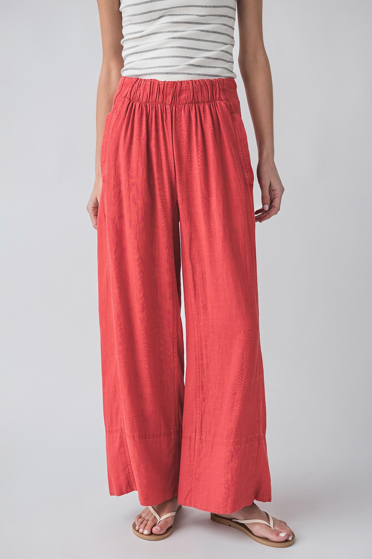 Free People Days End Linen Pull On Pants