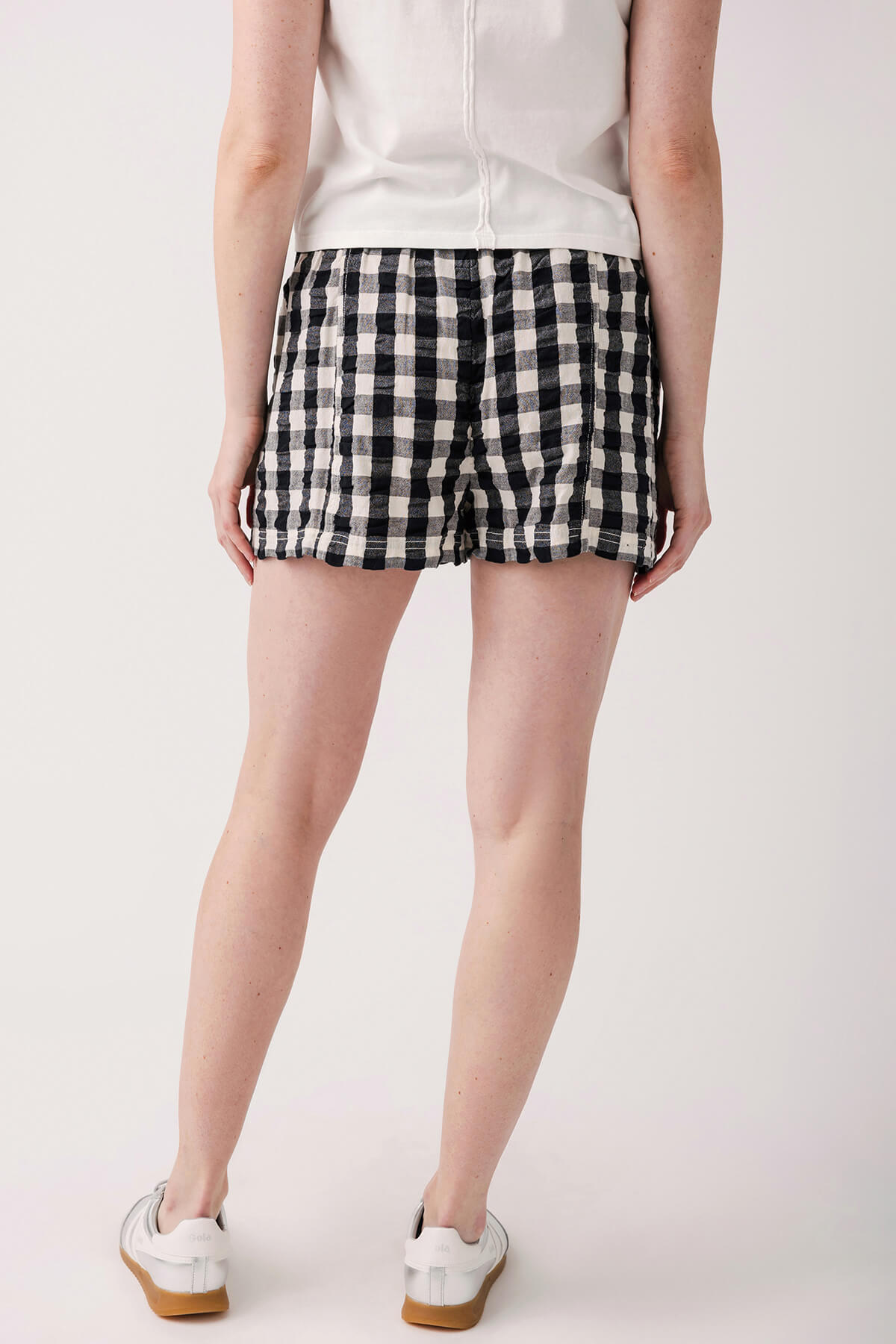 Free People Get Free Seersucker Pull On Shorts