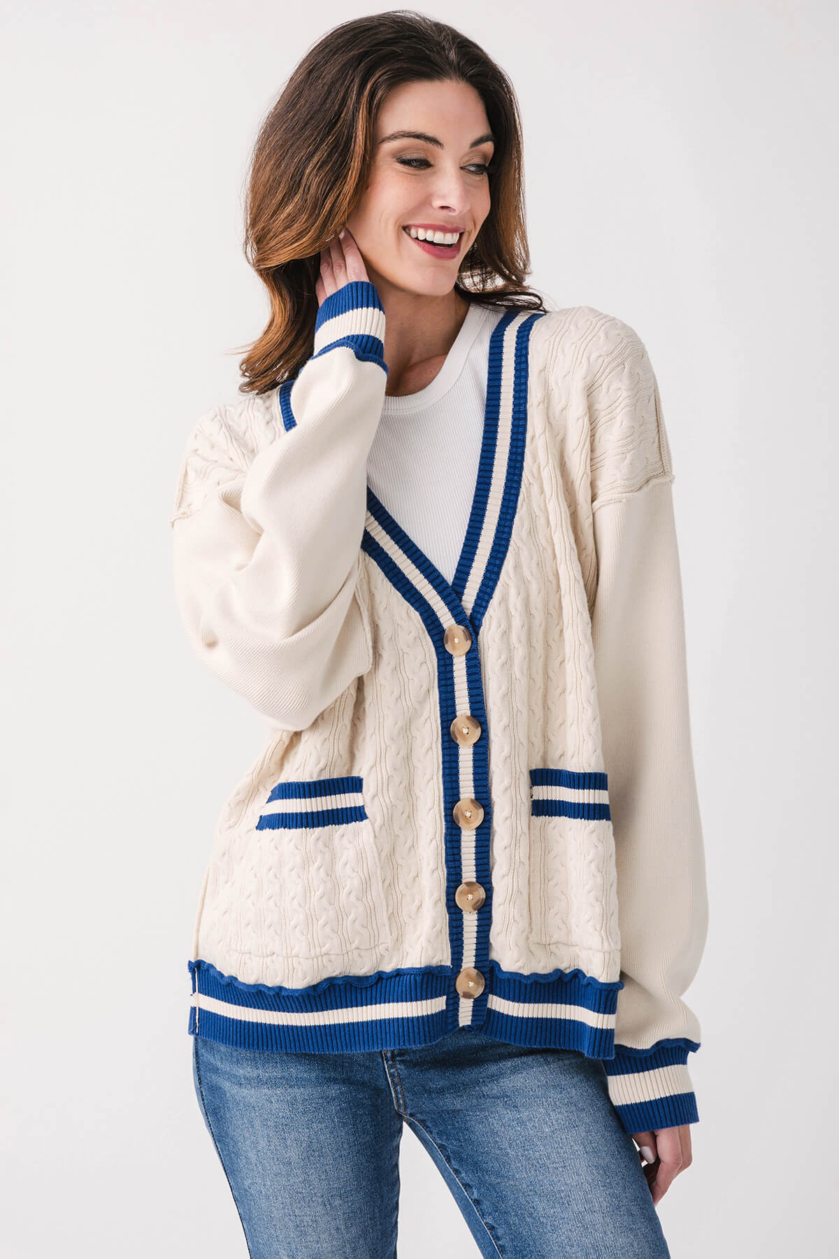 Free People WTF Varsity Cardi