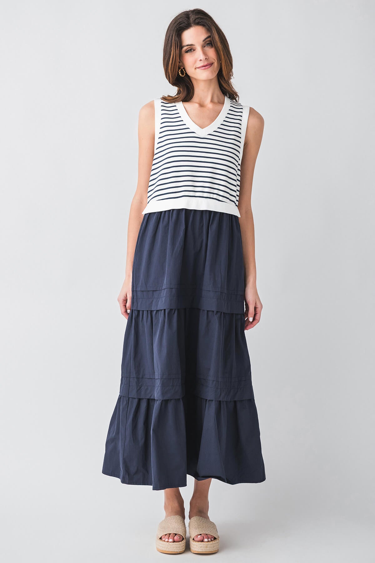 Jodifl Striped Tiered Dress