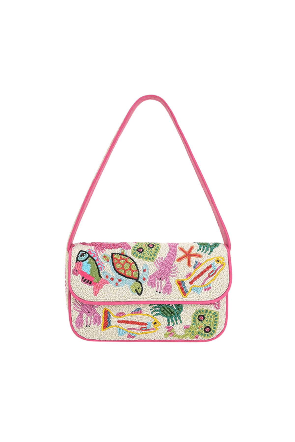 America & Beyond Underwater Tales Beaded Shoulder Bag