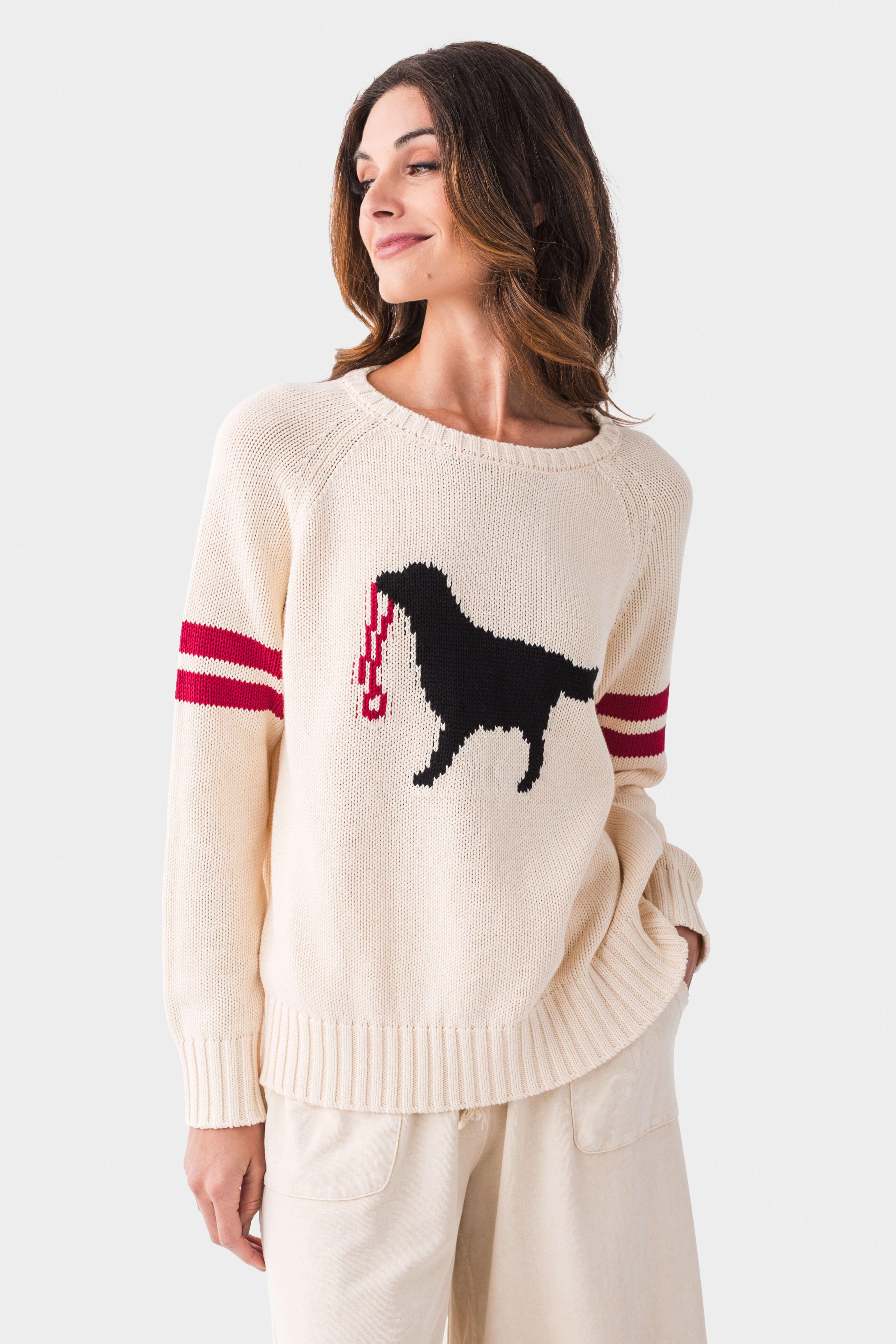 Pink Pineapple Black Dog Sweater