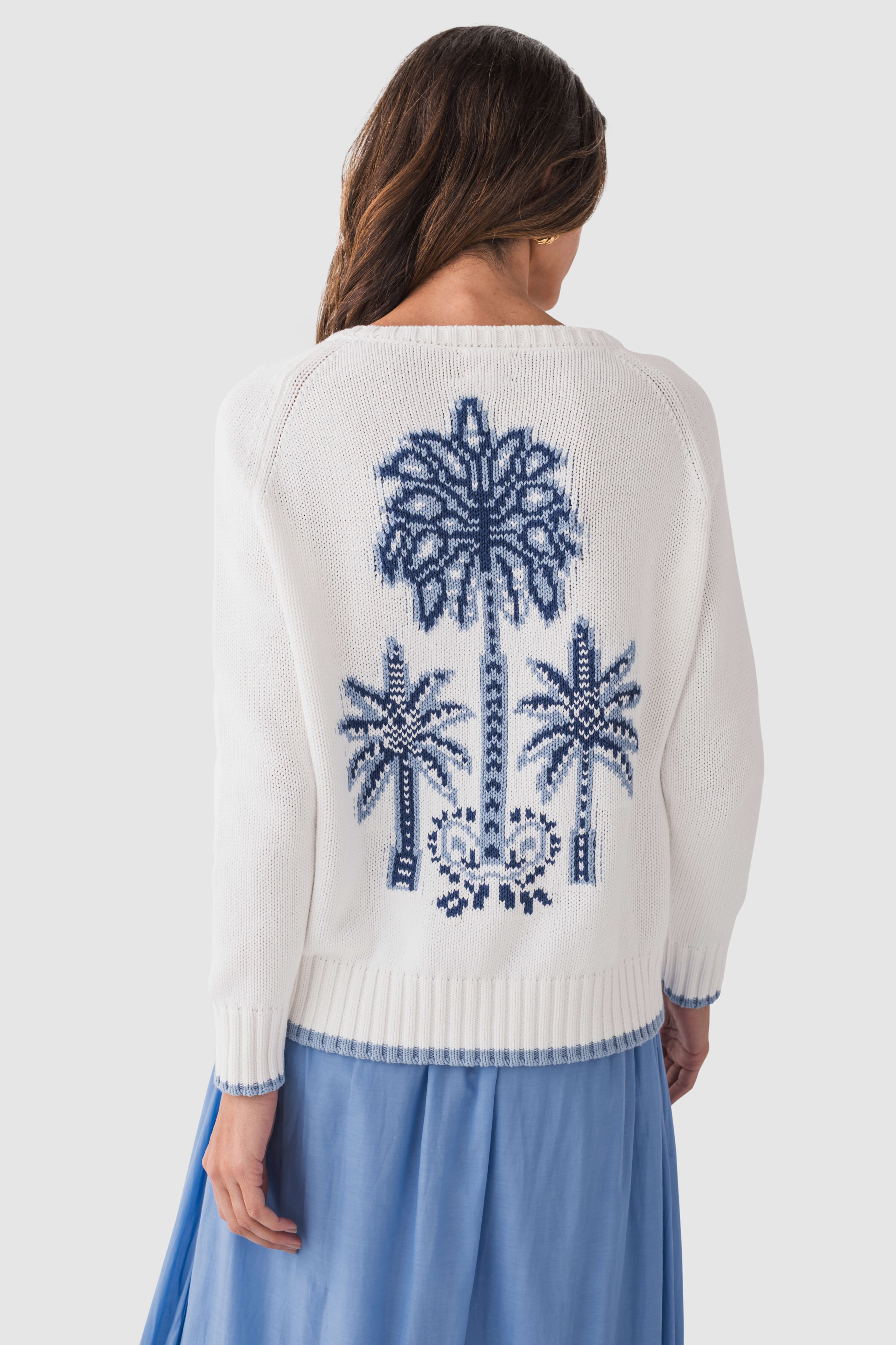 Pink Pineapple Palm Tree Crewneck Sweater