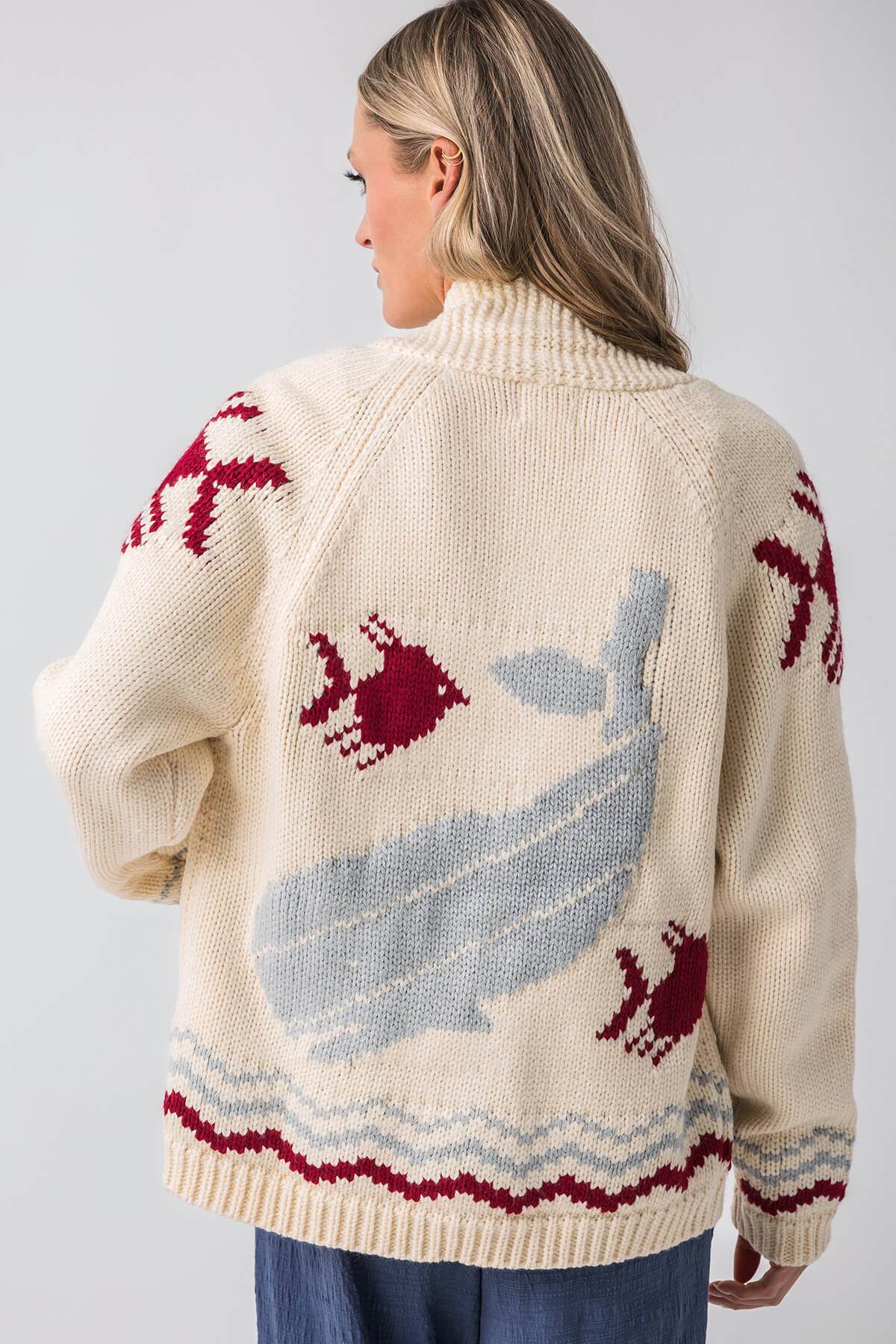 Pink Pineapple Whale & Fish Cardigan