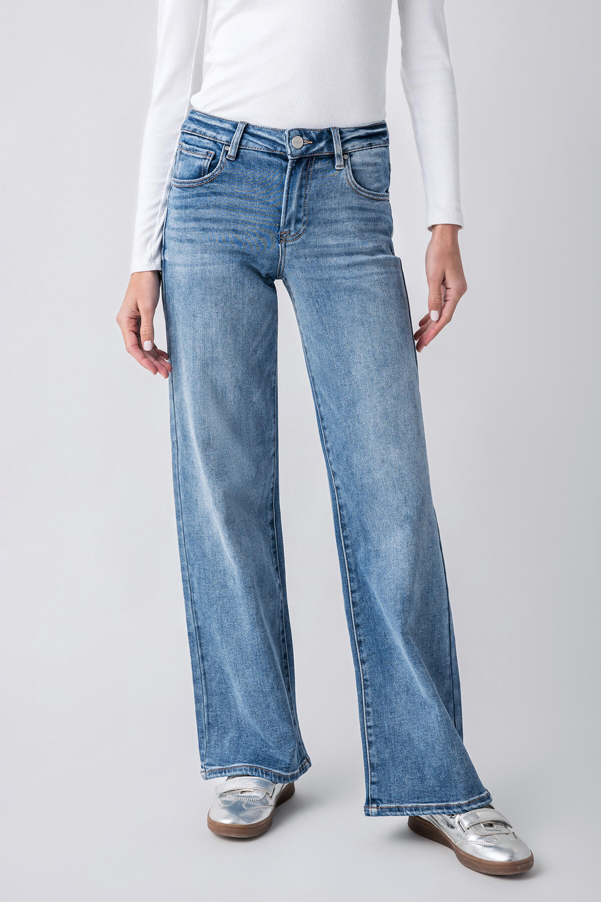 Risen Courtney Midrise Wideleg Jeans