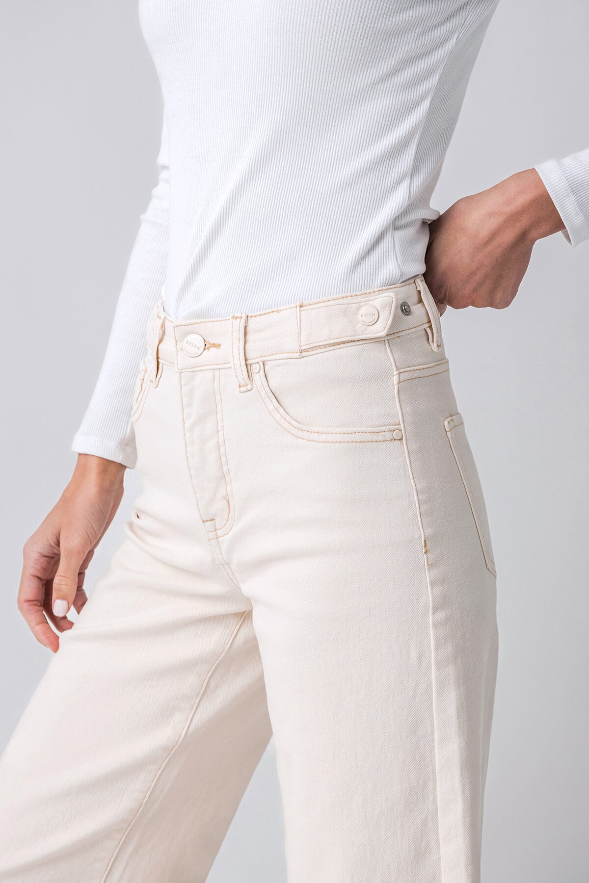 Risen Isla TC High Rise Adjustable WB Crop Wide Leg Pants
