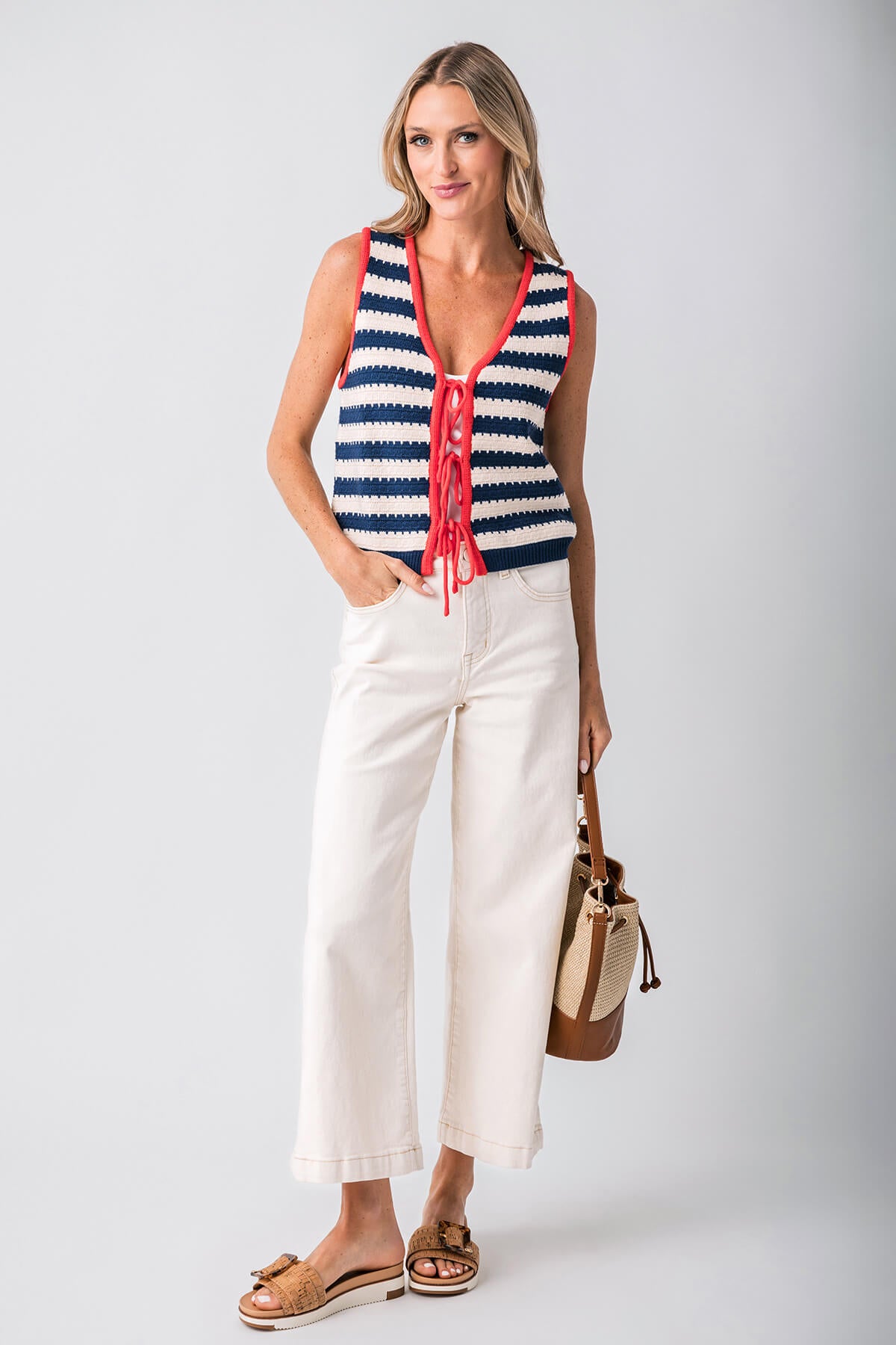 Risen Isla TC High Rise Adjustable WB Crop Wide Leg Pants