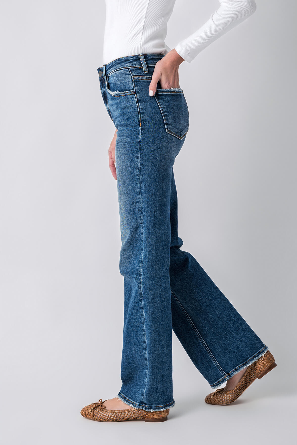 Risen Mila High Rise Full Length Straight Leg Jeans