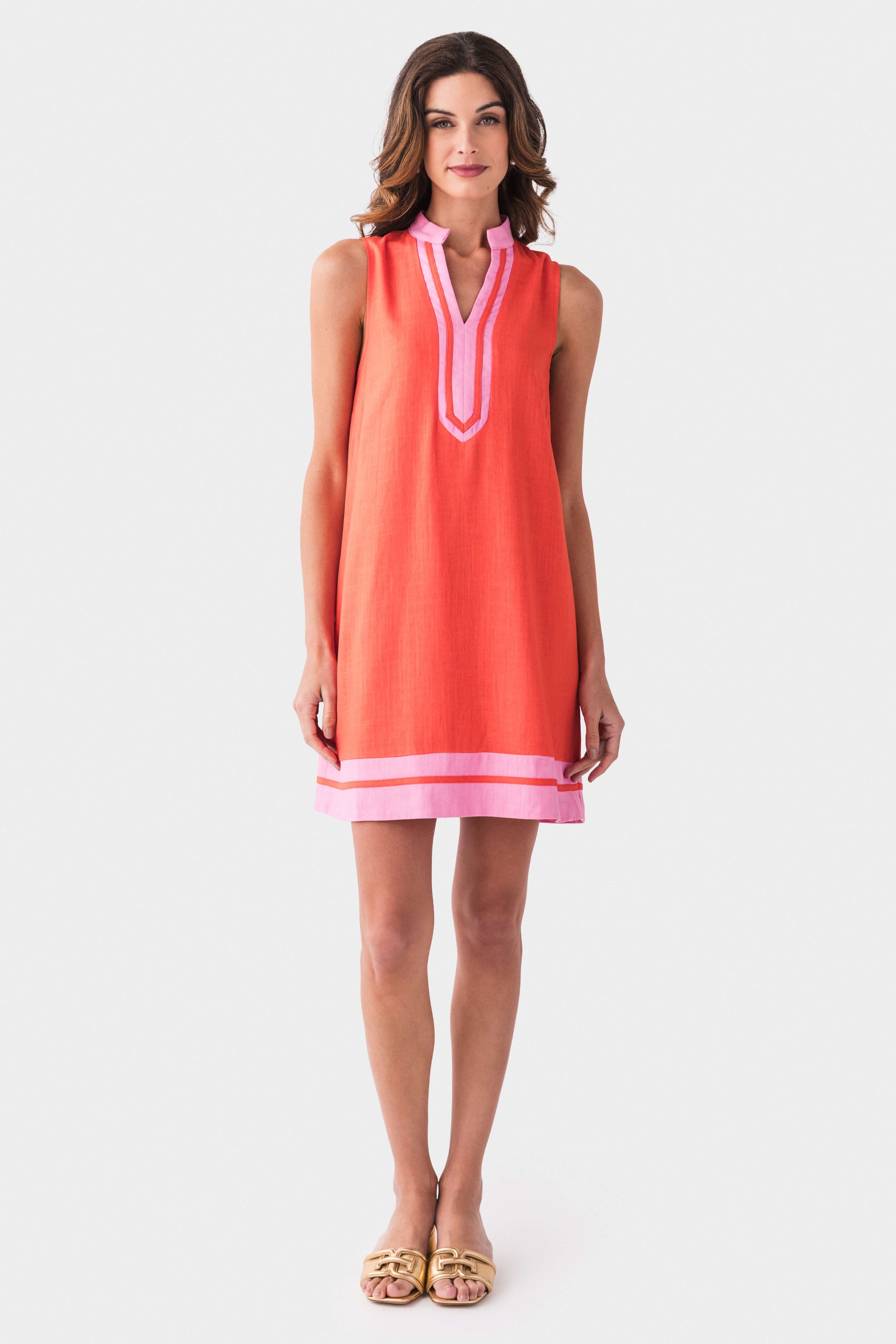 THML Contrast Trim Sleeveless Dress
