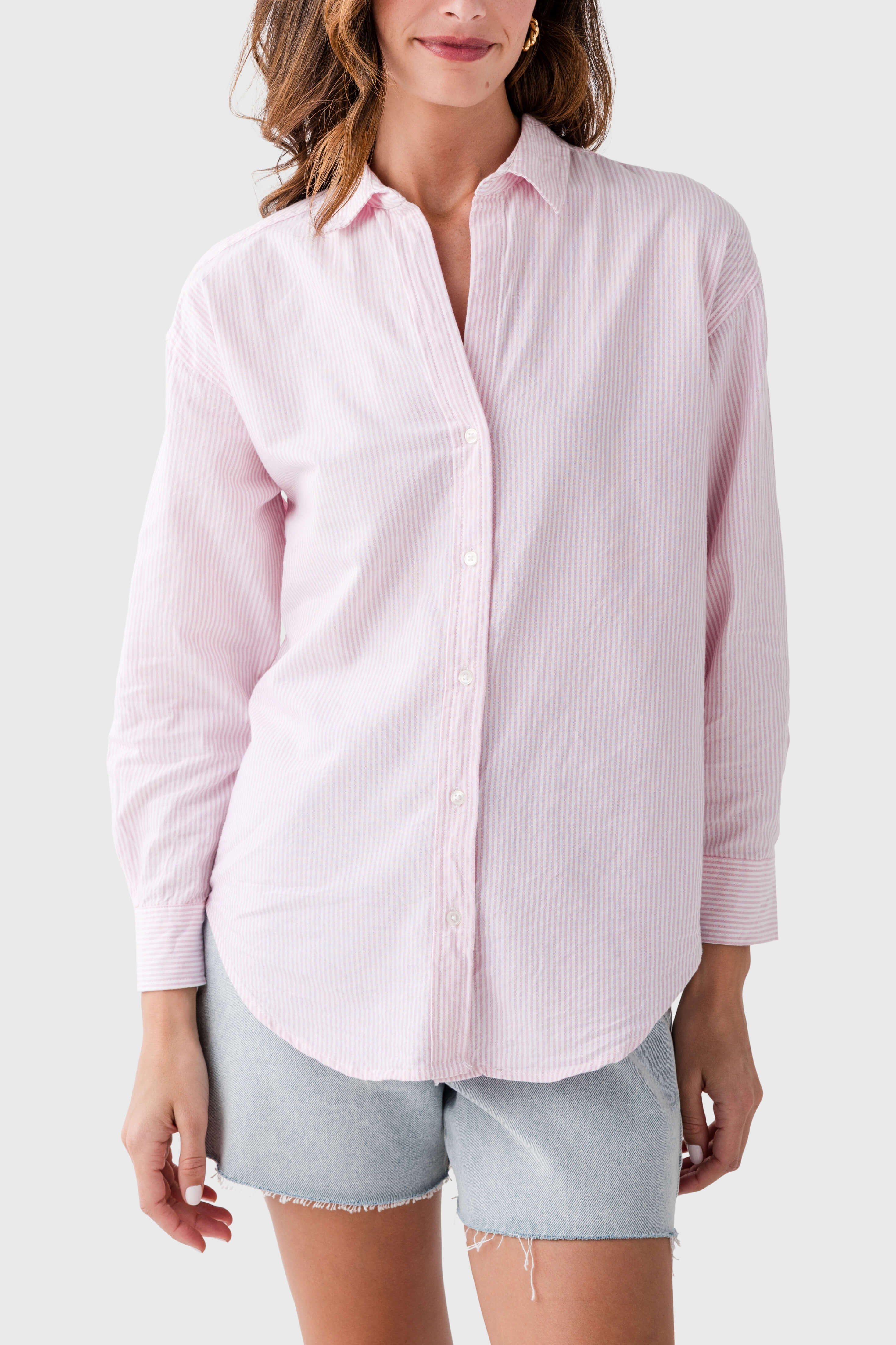 Beach Lunch Lounge Striped Button Down Shirt