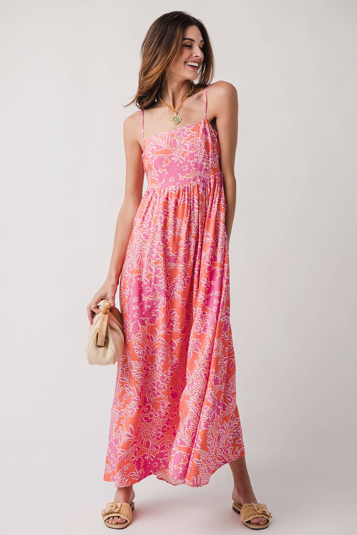 By Together Floral Spaghetti Strap Maxi Dress