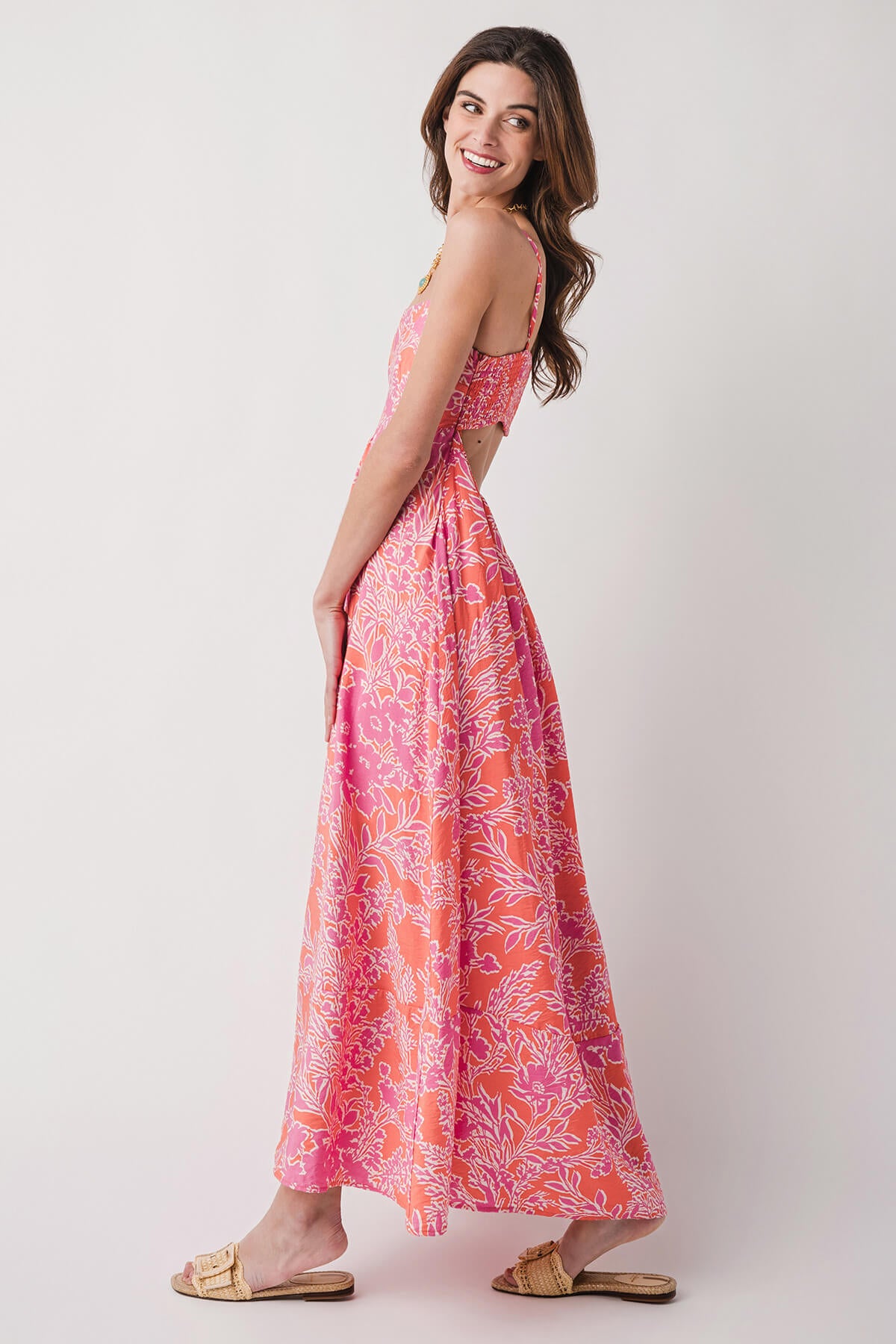 By Together Floral Spaghetti Strap Maxi Dress