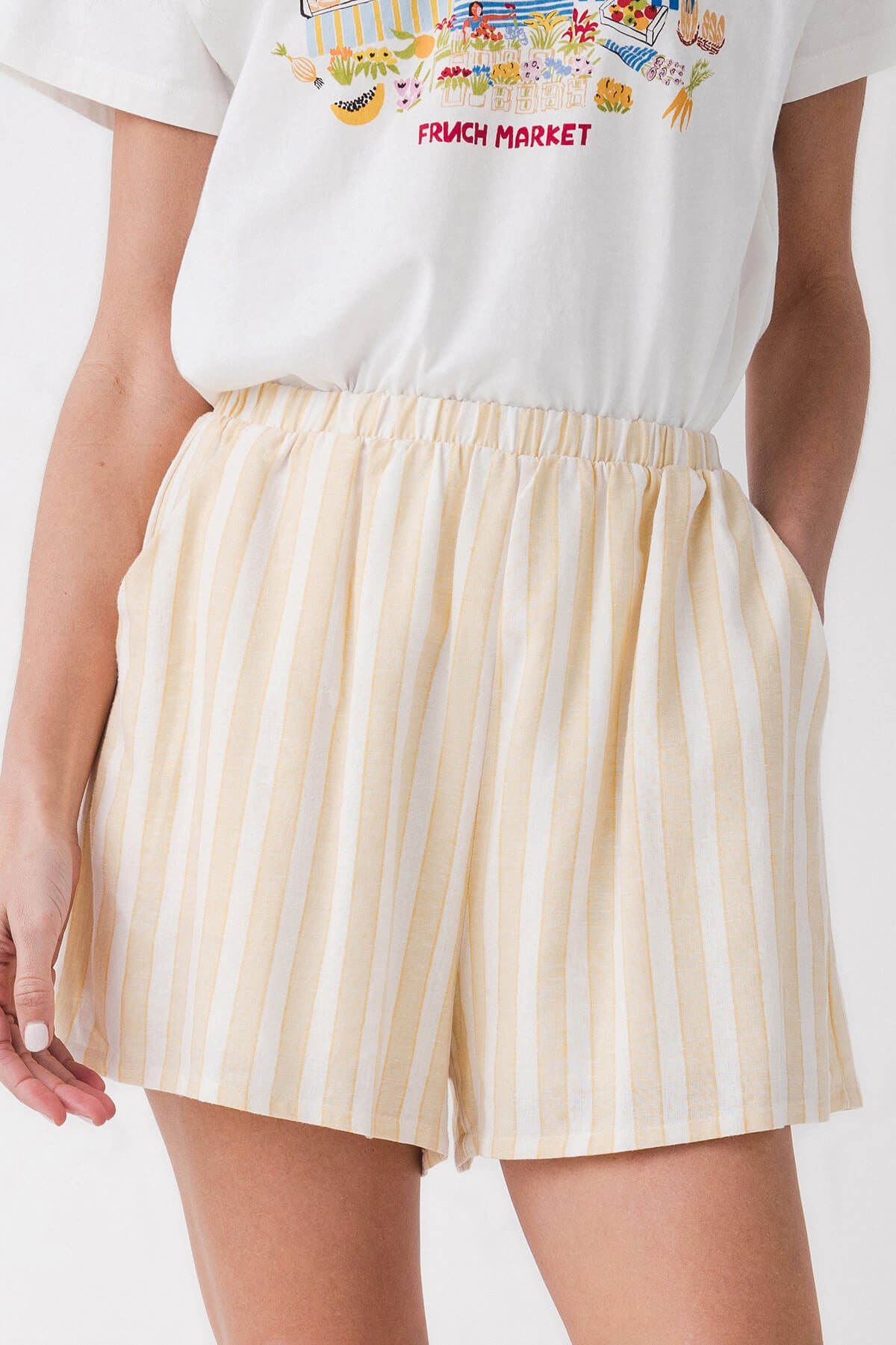 By Together Salvador Striped Linen Short