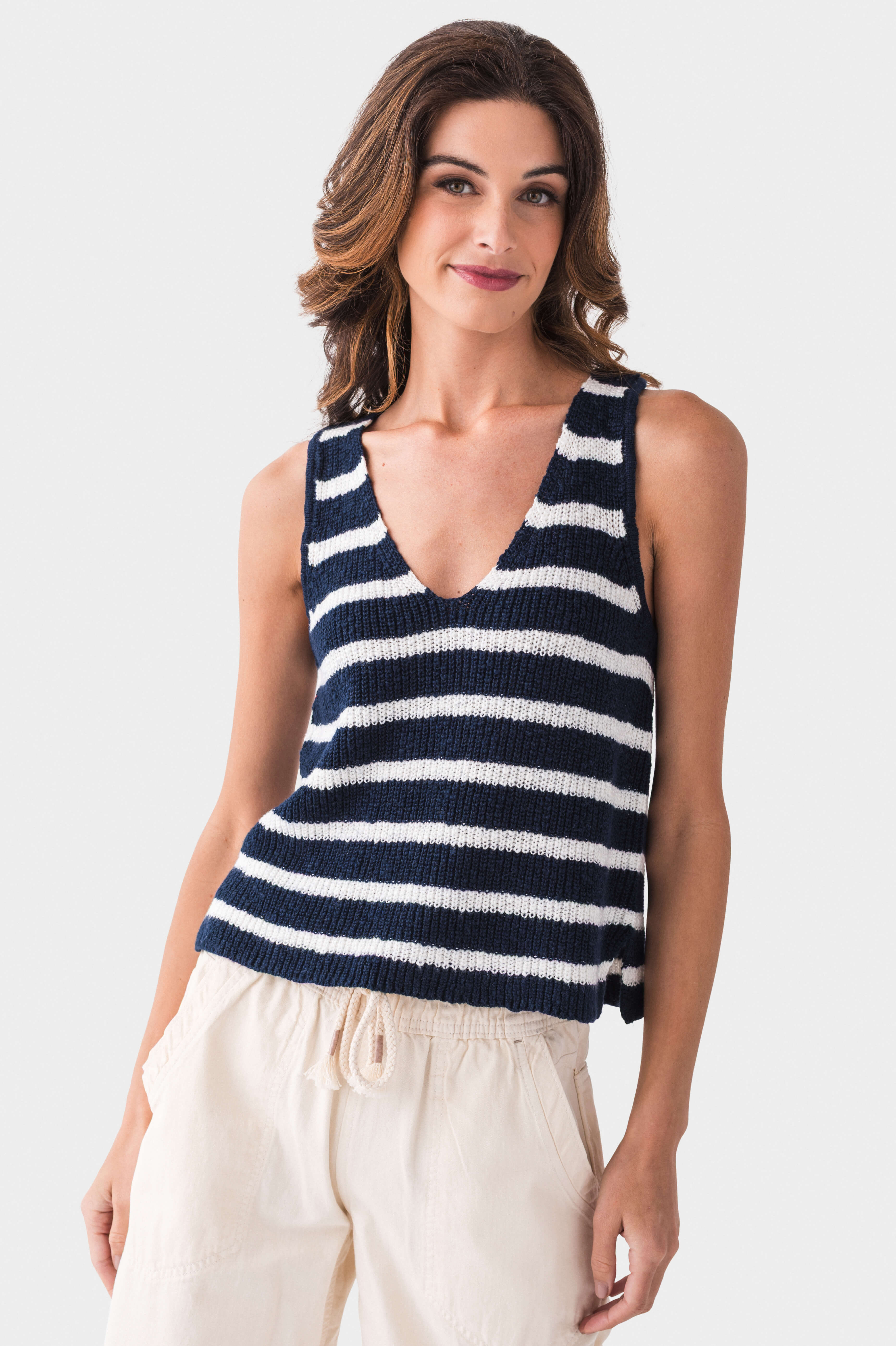 By Together Striped Sleeveless Knit Top